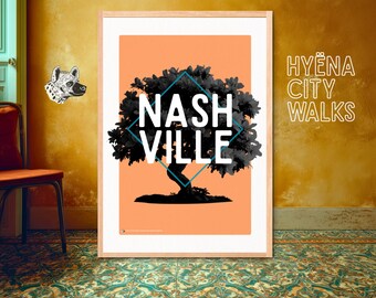 Nashville Travel Poster: Tennessee Wall Art Giclée Print