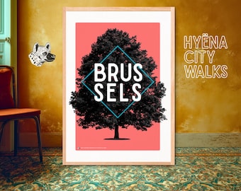 Brussels Travel Poster: Minimalist Urban Giclée Print