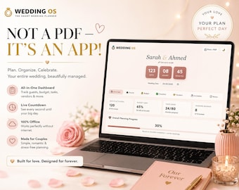 Wedding Planner App, Guest List, Budget, Countdown, Invitation Maker (Digital Download)