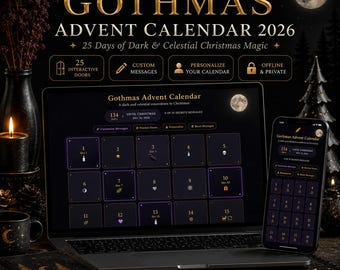 Gothmas Advent Calendar 2026 | Interactive Gothic Christmas Countdown | 25 Doors | Creepmas Digital Download