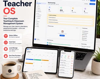 Teacher Planner App, Teacher Dashboard, Assignment Tracker, Seating Chart, Attendance Tracker, Digital Gradebook