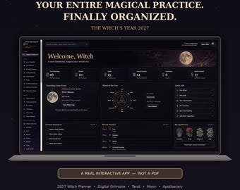 2027 Witch Planner & Digital Grimoire | Moon | Tarot | Sabbats and Apothecary