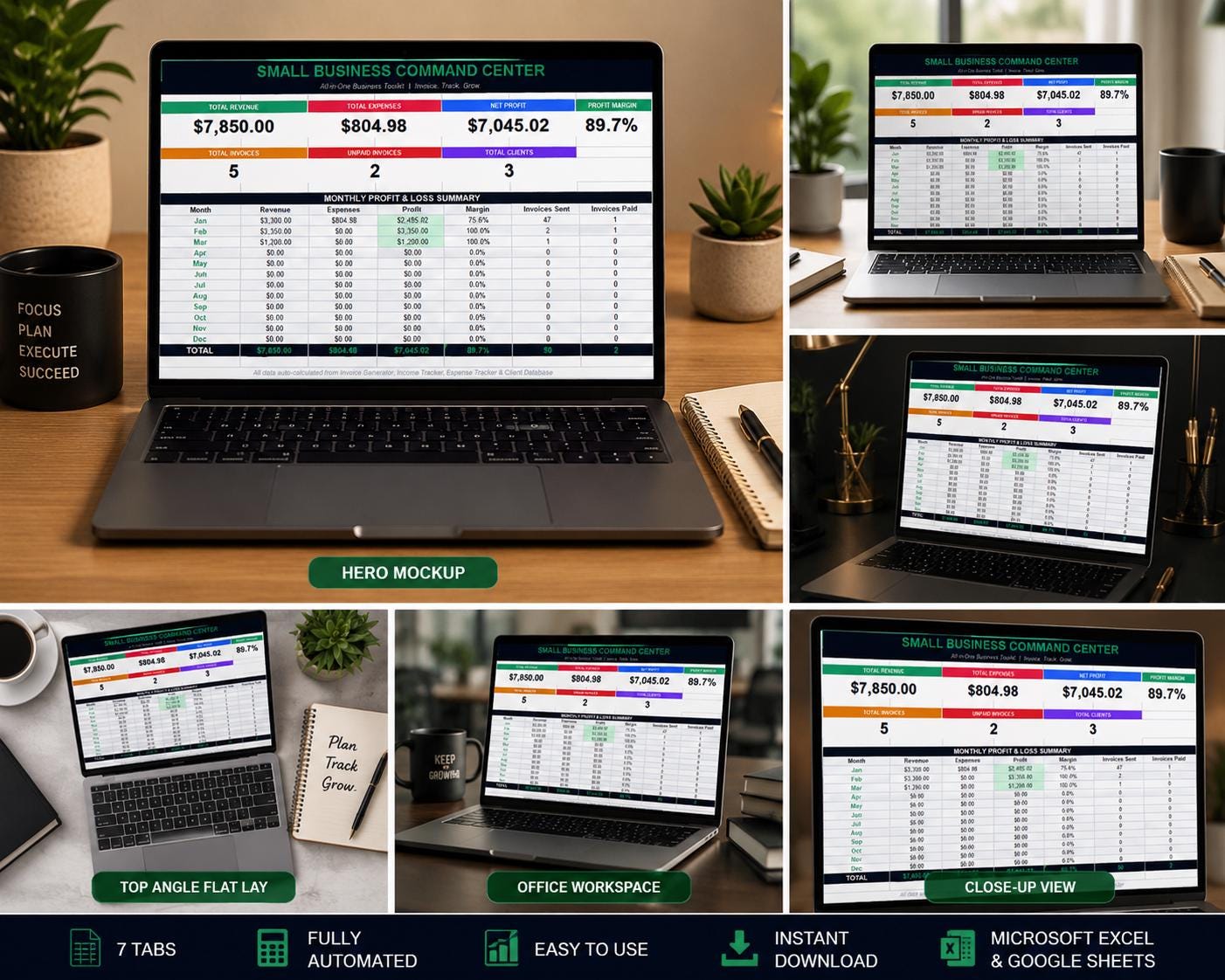 Small Business Toolkit, Excel Invoice Expense Tracker (Digital Download) digital product preview