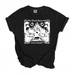 Dost Thou Even Hoist Medieval Gym Retro T-Shirt, Medieval Knight Weightlifting Tee image 5