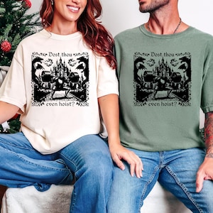 Dost Thou Even Hoist Medieval Gym Retro T-Shirt, Medieval Knight Weightlifting Tee image 7