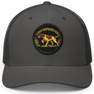 German Shorthaired Pointer Patch Trucker Cap | Embroidered Snapback Patch, Dog Baseball Cap, GSP Gifts