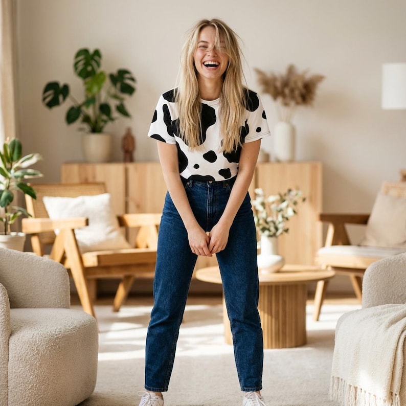 Cow Print Tee | Cow Pattern Shirt, Cow Print, Cow Outfit, Animal Print ...