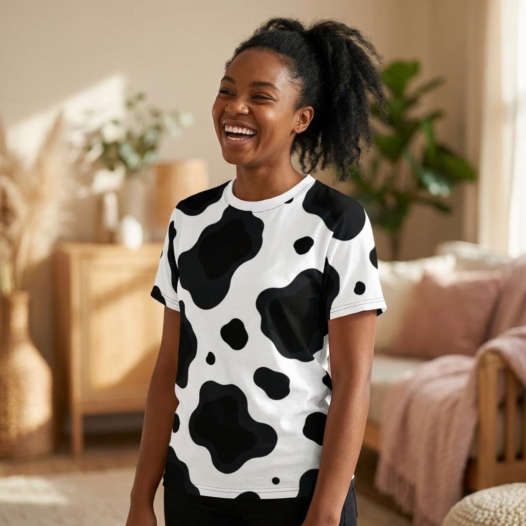 Cow Print Tee | Cow Pattern Shirt, Cow Print, Cow Outfit, Animal Print ...