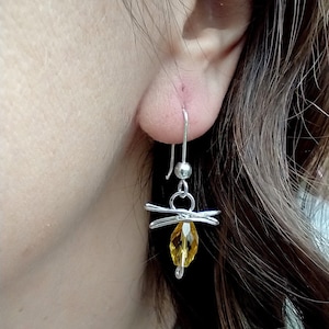 Handmade Citrine Firefly Earrings