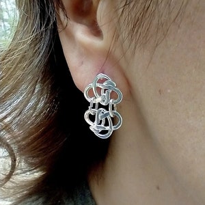Handmade Sterling Celtic Wedding Post Earrings image 1