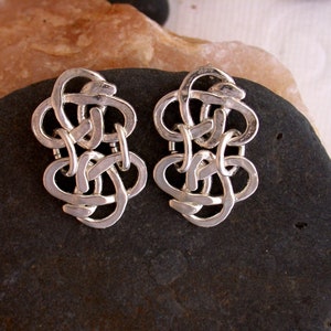 Handmade Sterling Celtic Wedding Post Earrings image 2