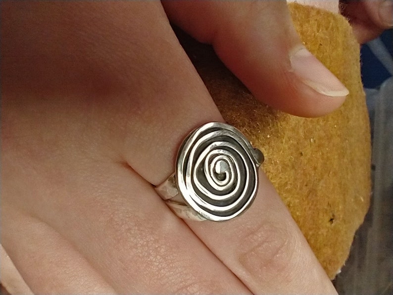 Handmade Sterling Enegy Swirl Ring image 1