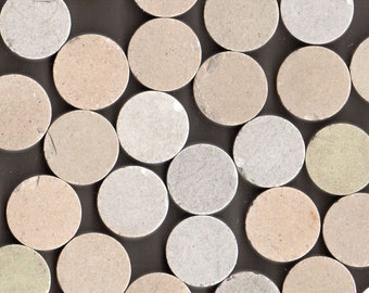 350 Pieces grey mix round Mosaic ORIGINAL period stoneware floor tiles reclaimed 2 cm diameter