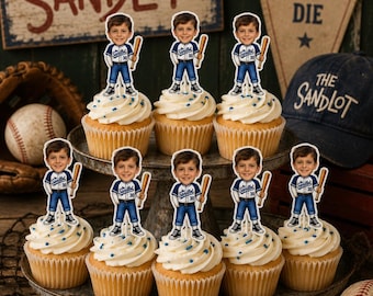 "Personalisierte Sandlot Foto Cupcake Toppers, ""Baseball"" Geburtstag Topper (Digitaler Download)"