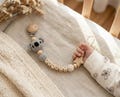Handmade Crochet Pacifier Clip, Custom Name Baby Accessory, Newborn Shower Gift product logo