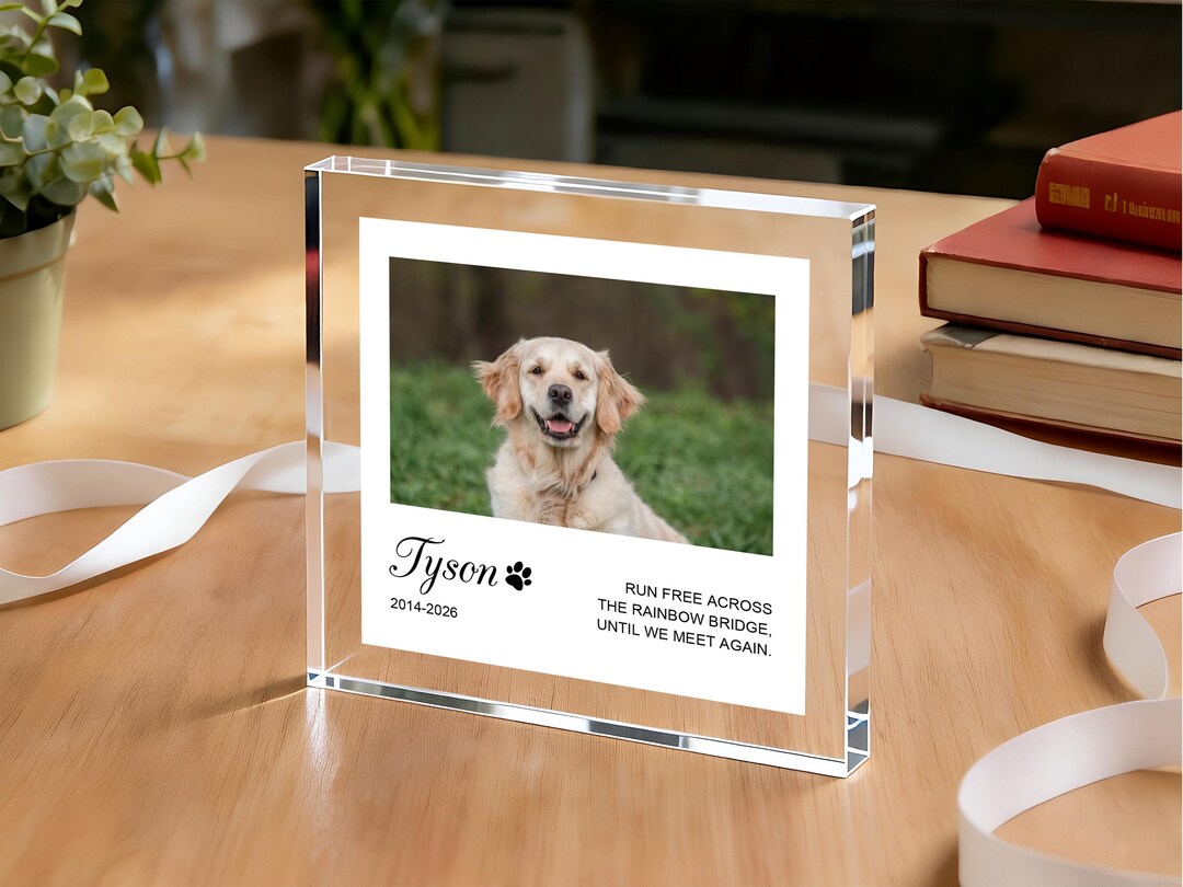 Custom Pet Memorial Acrylic Block, Personalized Dog Photo Plaque With ...
