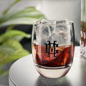 Vaso de whisky con monograma personalizado – Elegante vaso de 177 ml (lavar solo a mano)