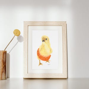 Party Chick Art Print | Cute Baby Chick Wall Art for Nursery, Kids Room