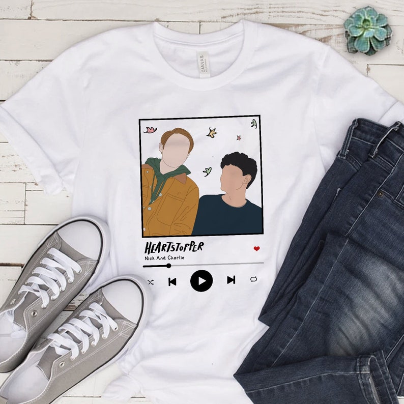 Heartstopper Couple T-Shirt | Heartstopper Gay Charlie Nick Tee |  Gift For Heartstopper Fans | Charlie Shirt Spring | Nick Shirts Nelson 