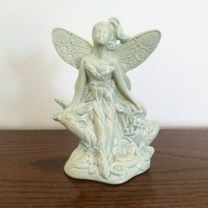 Ceramic Garden Fairy/Sitting with Mouse