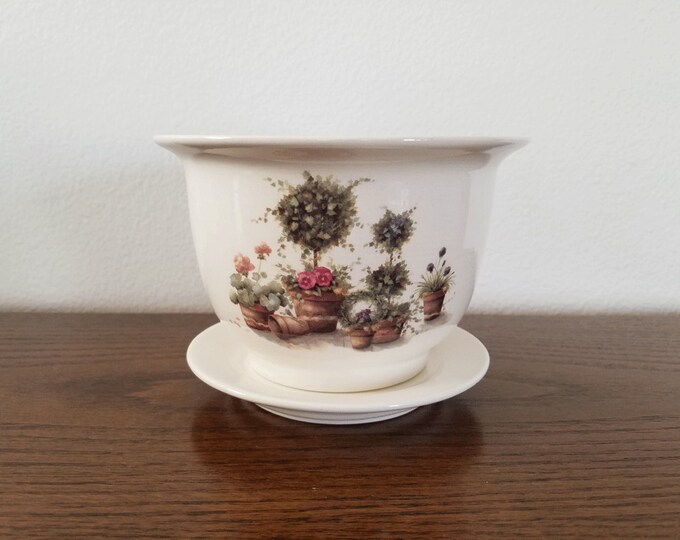 Ceramic Planter With Saucer/medium Etsy