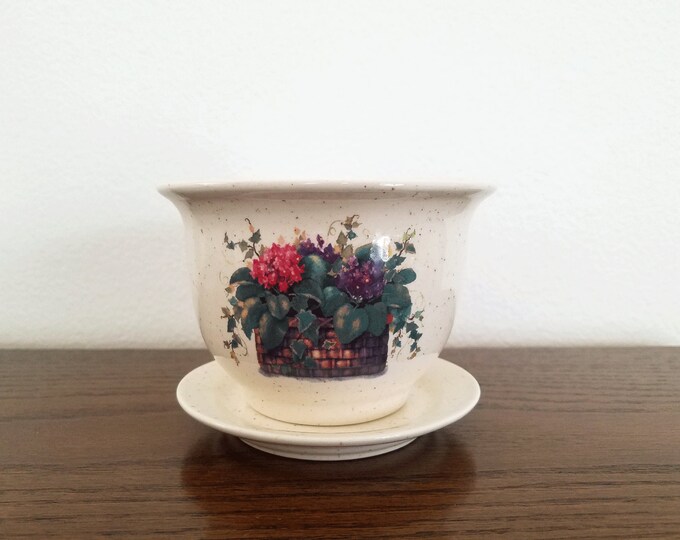 Ceramic Planter With Saucer/small Etsy