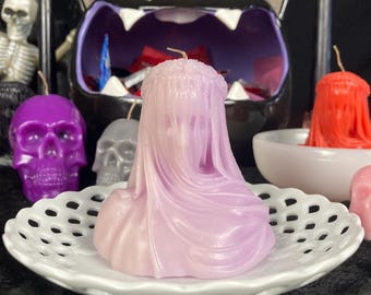 Veiled Lady Candle Sculpted Woman Unique Decor