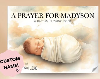 Personalized Baby's First Prayers Book, Christening Gift, Baptism Keepsake