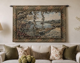 VTG Tapestry Traditional 18th Century Style Italian/French Landscape 52" x 36"