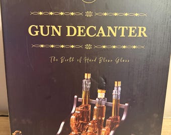 Juego de decantador de whisky CRAFTGEN Gun, nuevo en caja.