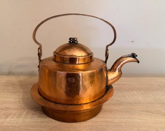 Mackenzie Childs Green Flower Market Large 3 Qt Tea Kettle