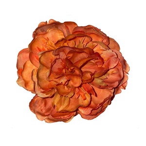 Autumn Orange Peony Vintage Style Hairflower