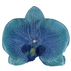 CLARA Flat Orchid Hair Flower - Blue