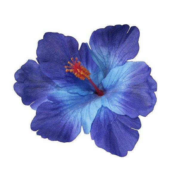 DEBRA Single Tiki Hibiscus Hair Flower - Blue