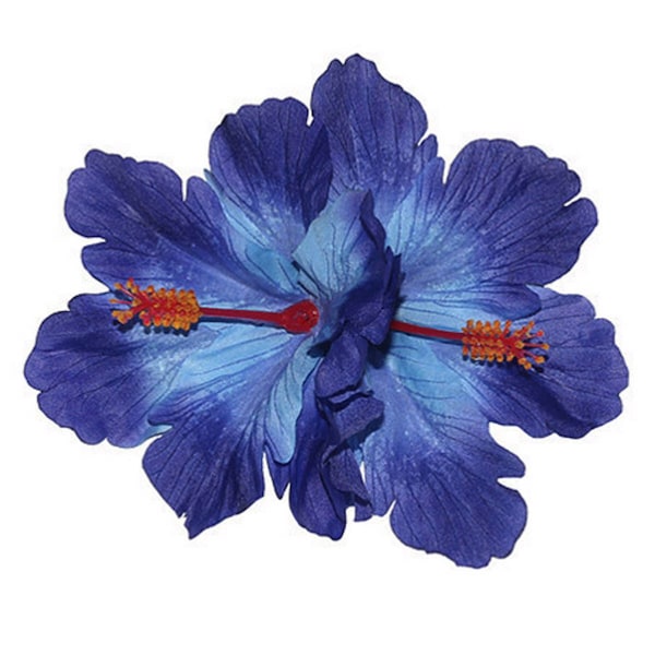 Fleur double d'hibiscus pour les cheveux - Bleu