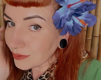 Dubbele hibiscus-haarbloem - blauw