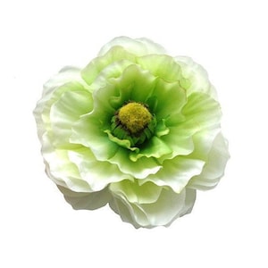MAY Vintage Style Single Ranunculus Zijden Haarbloem - Wit