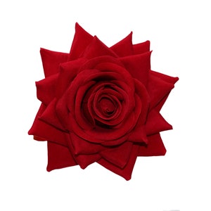 ESME Large Pinup Velvet Rose Vintage Style Hair Flower - Red