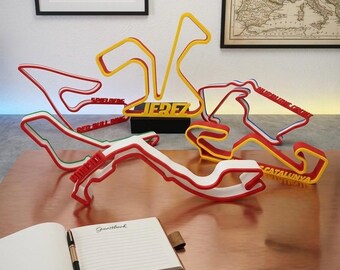 Racing Circuit Track Desk Figure, 3D Printed Sculpture, Choose Your Circuit