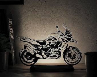 Bmw GS 1250 Motorcycle Silhouette Lamp, Custom 3D Printed Night Light for Bikers