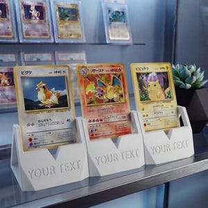 Trading Card Display Stand Set of 3, Personalized Stackable Card Holders, Custom TCG Display
