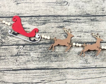 SVG LASER cut DIGITAL Schlitten und Rentier Girlande