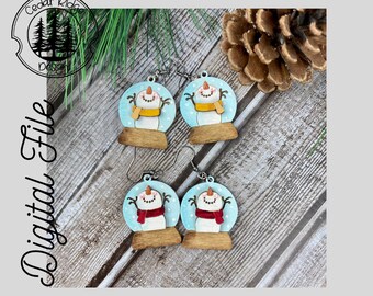 Pendientes de muñeco de nieve /SVG/Corte LÁSER/ DIGITAL/Pendientes colgantes de muñeco de nieve/Pendientes de invierno/Pendientes para jóvenes adultos/Glowforge Ready/Lightburn probado