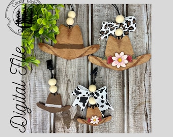 Cowboyhoed auto charme/luchtverfrisser/Vent Clip/SVG/LASER gesneden/DIGITAAL/auto diffuser/opnieuw geurbare auto Freshie/Bag tag/auto charme/Glowforge getest