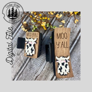 Ghost Cow Hair Clip/SVG/ LASER cut/ DIGITAL/Cow Claw Hair Clip/Ghost Cow/Hair Accessories/Glowforge Tested/Lightburn Ready