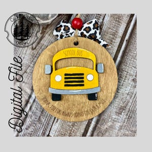 Personalize-able Bus Driver Ornament SVG/ LASER cut/ DIGITAL file/Bus Gift Ornament/Christmas Ornament/Glowforge Tested/Ligthburn Tested