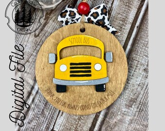 Personalize-able Bus Driver Ornament SVG/ LASER cut/ DIGITAL file/Bus Gift Ornament/Christmas Ornament/Glowforge Tested/Ligthburn Tested