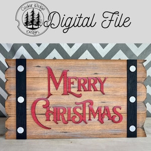 Feliz Navidad Pallet Sign/SVG/ Corte LÁSER/ Archivo DIGITAL/Signo de Navidad/Navidad/Decoración de Navidad/Señal de puerta/Glowforge probado/Glowforge listo