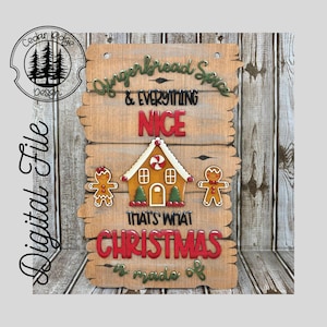 SVG/ LASER cut/ DIGITAL/Gingerbread Welcome sign/Christmas Gingerbread Sign//Porch Sign/Door Sign/Glowforge Tested/Glowforge Ready