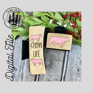 Show Pig Ears Down Hair Clip/SVG/ LASER cut/ DIGITAL/Ears Down Breed Claw Hair Clip/Show Life Hair Accessories/Glowforge Tested